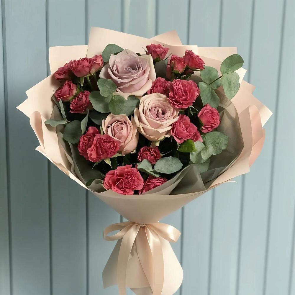 Букет цветов из: Гвоздики и Розы в Тюбе