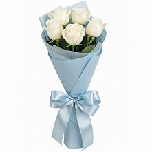 Букет 5 Белых роз Проуд в Тюбе