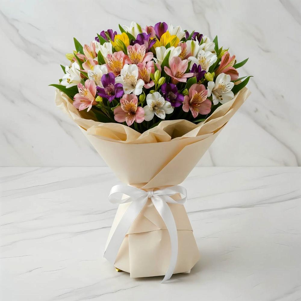 Букет цветов из: Альстромерии в Тюбе