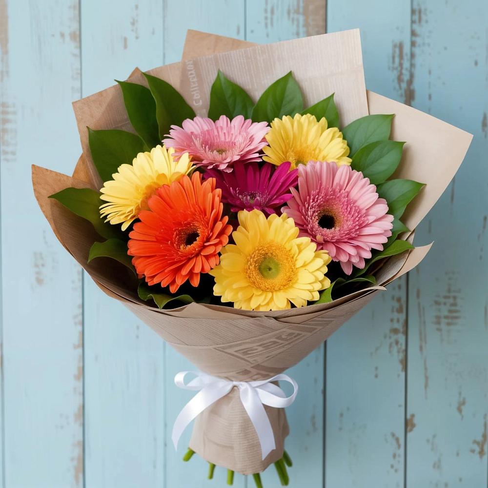 Букет цветов из: Герберы в Тюбе