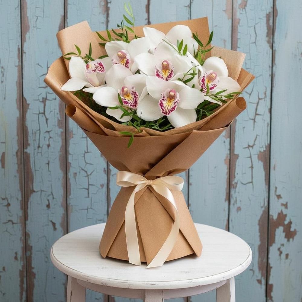 Букет цветов из: Орхидеи и Розы в Тюбе