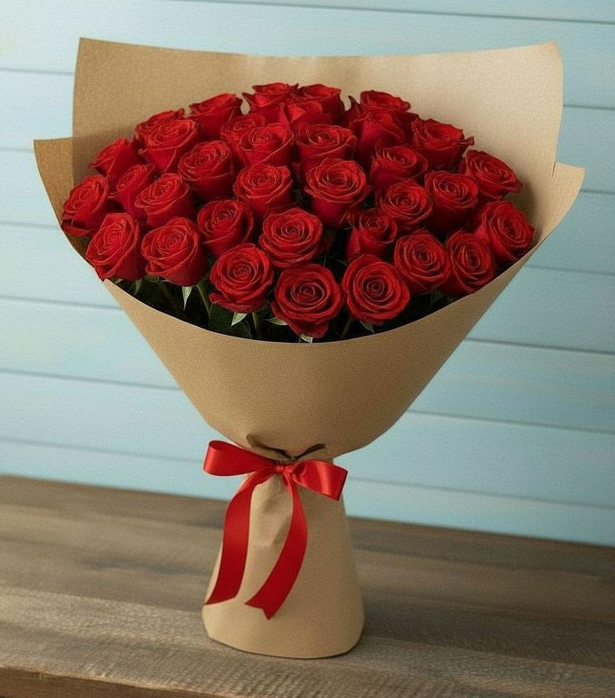 Букет Красные розы Милано в Тюбе