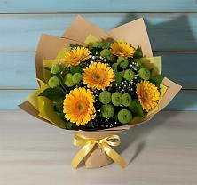 Букет цветов из:  Герберы и Хризантемы в Тюбе
