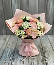 Букет цветов из:  Гвоздики, Розы и Хризантемы в Тюбе