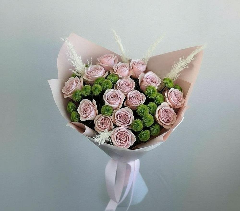 Букет цветов из: Розы и Хризантемы в Тюбе