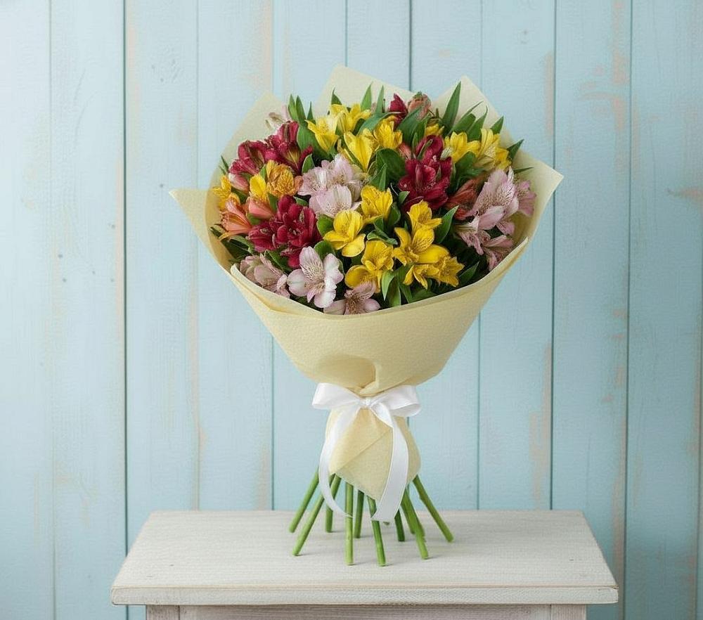 Букет цветов из: Альстромерии в Тюбе
